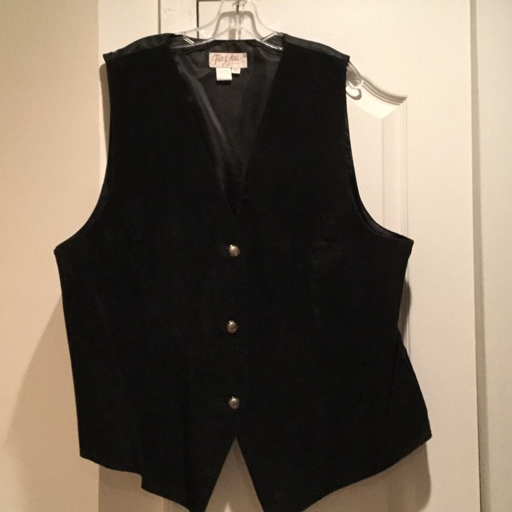 Spiegel 22w black suede vest black worn once vintage 90’s euc lined